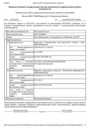 Выписка из ЕГРН